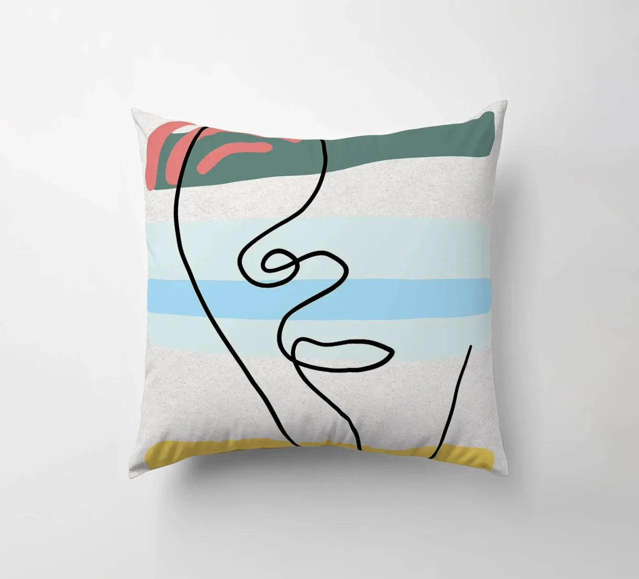 Line art astratte di volti con colori cuscino da apple crumble