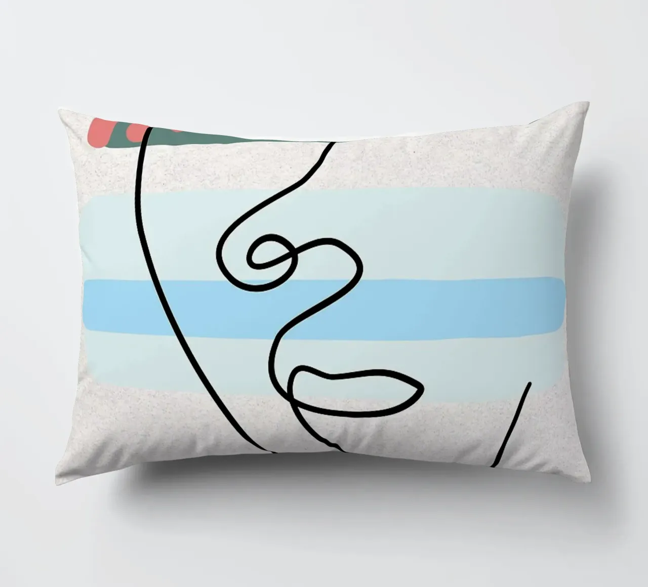 Line art astratte di volti con colori cuscino da apple crumble