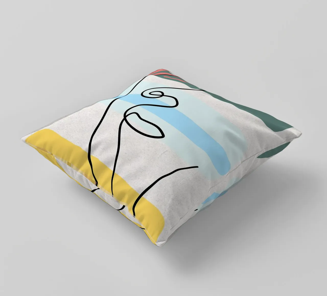 Line art astratte di volti con colori cuscino da apple crumble
