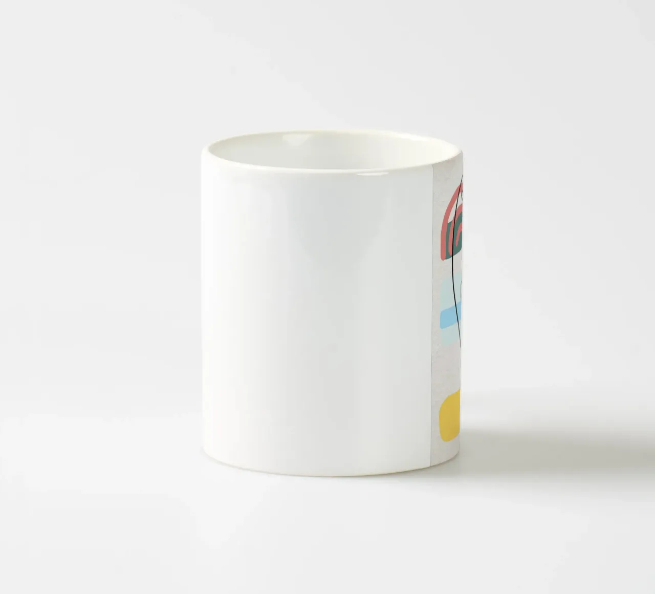 Line art astratte di volti con colori tazza in ceramica da apple crumble