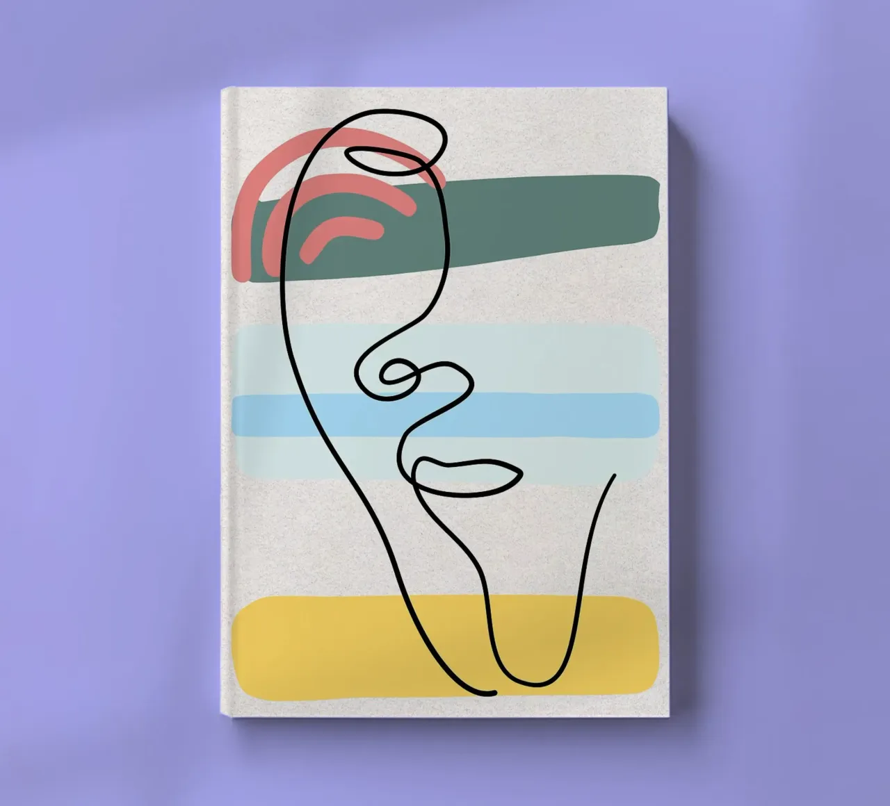 Line art astratte di volti con colori diario da apple crumble
