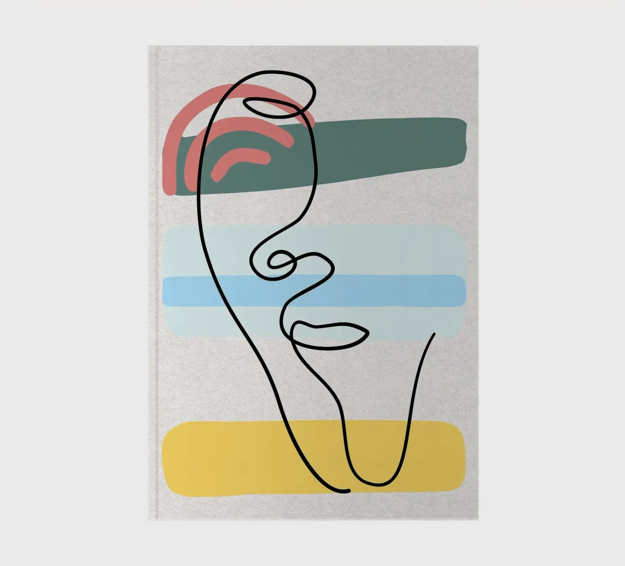 Line art astratte di volti con colori diario da apple crumble
