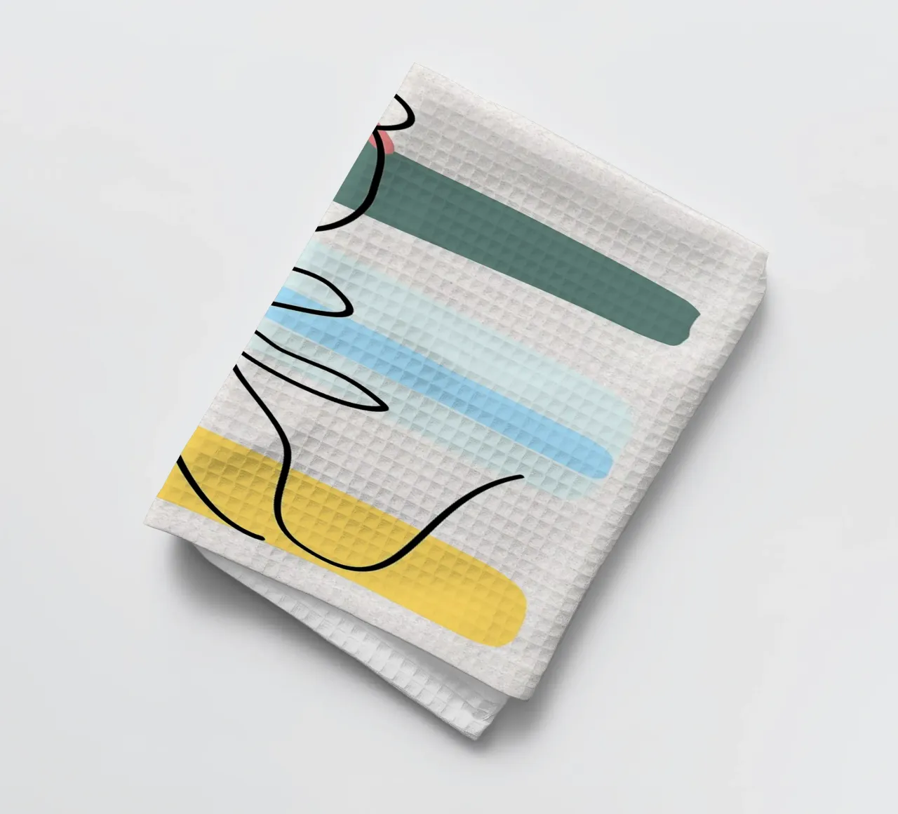 Line art astratte di volti con colori canovaccio da cucina da apple crumble