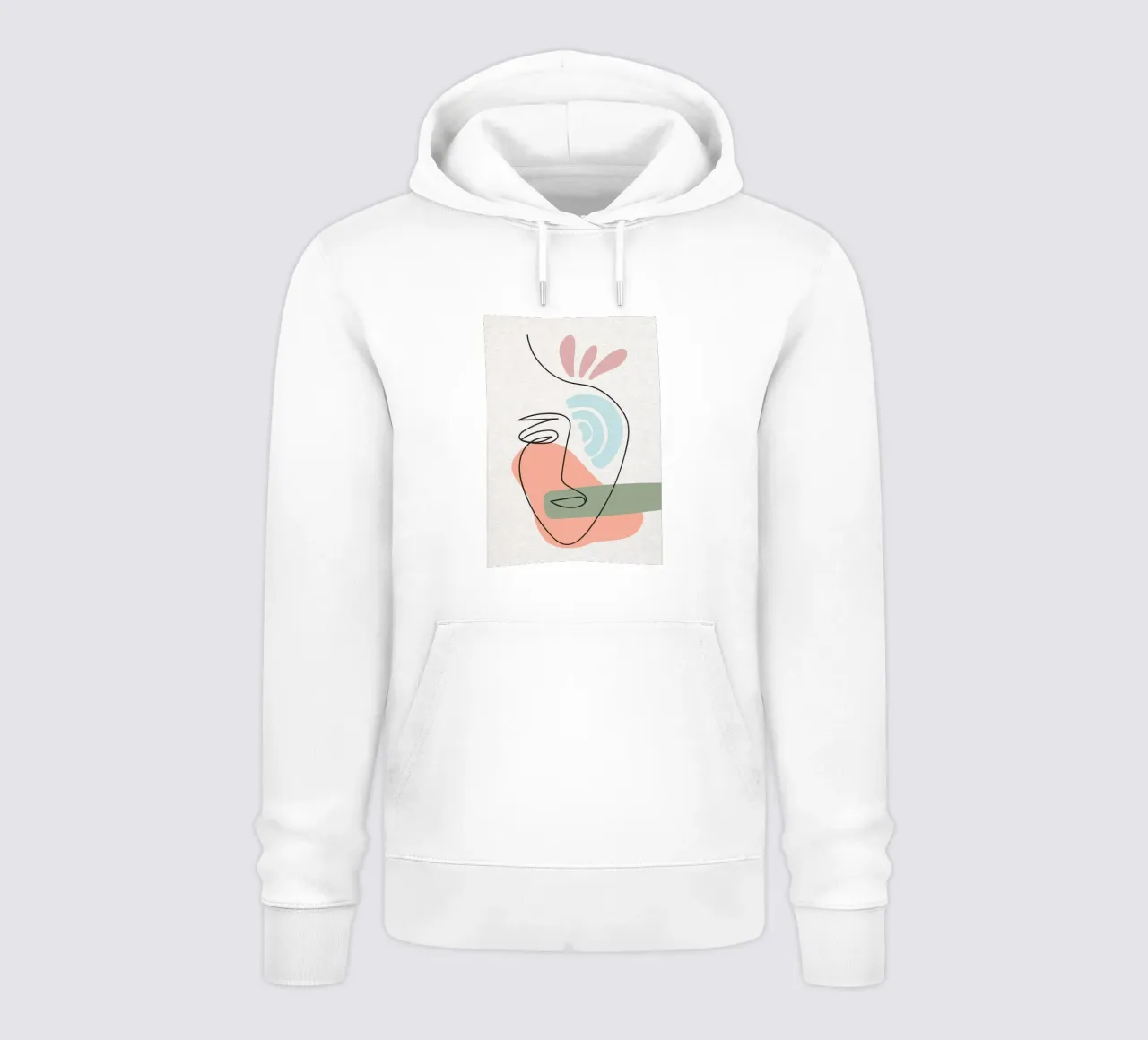 Line art astratte di volti con forme felpa con cappuccio da apple crumble