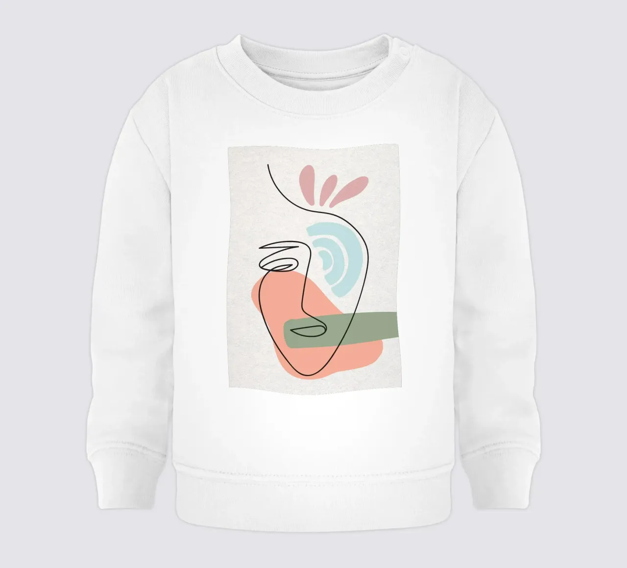 Line art astratte di volti con forme felpa neonato da apple crumble
