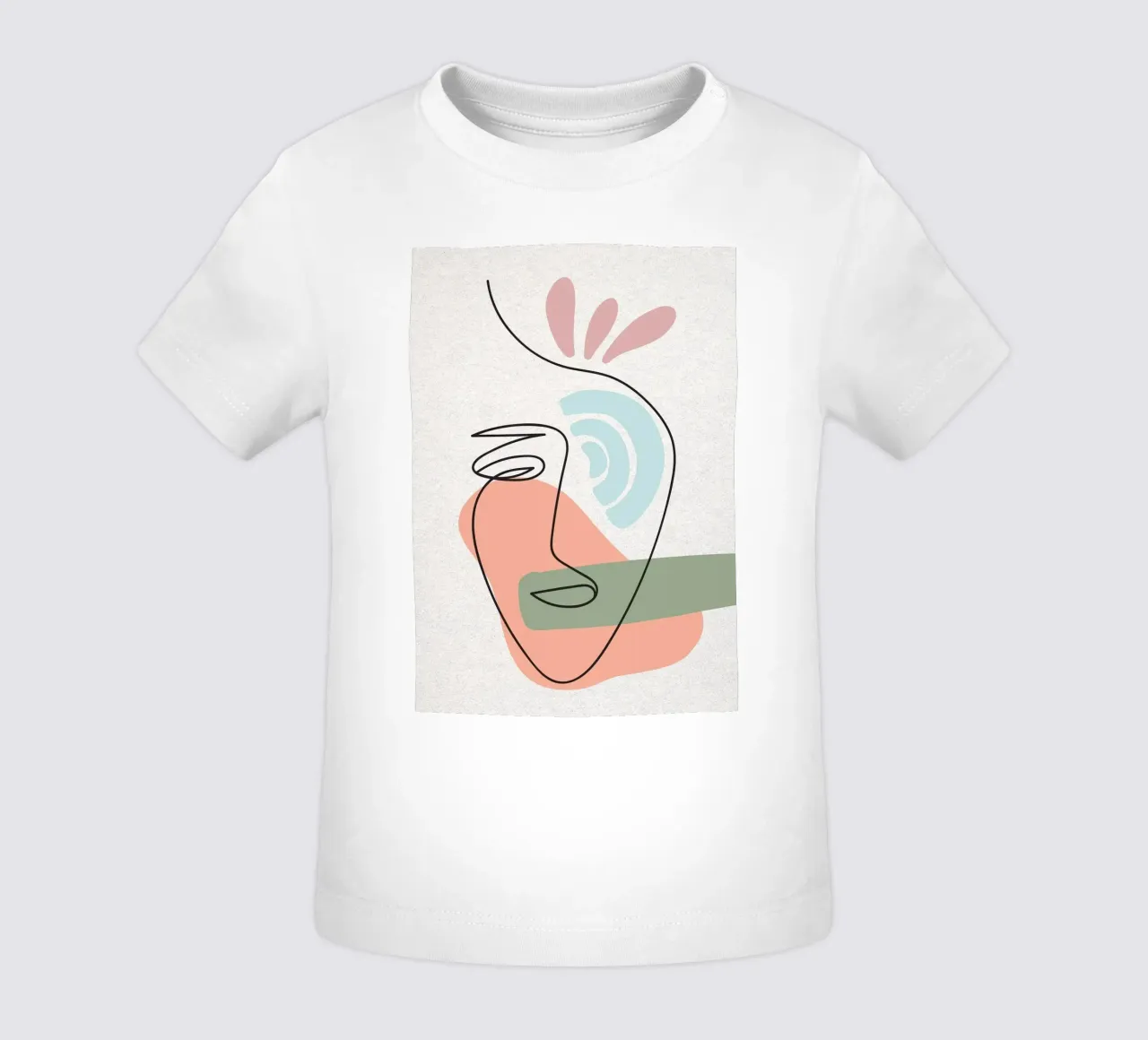 Line art astratte di volti con forme maglietta neonato da apple crumble