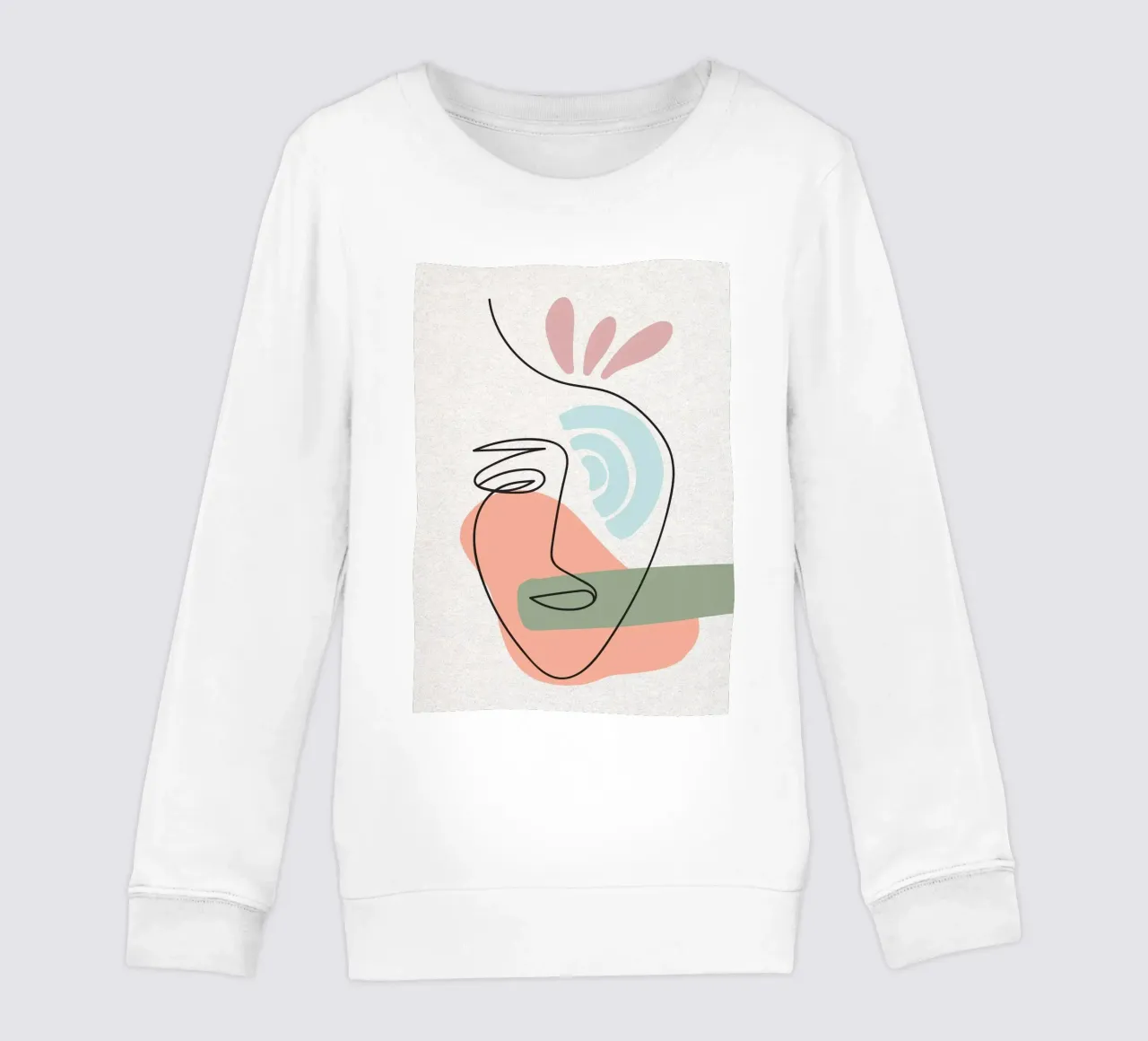 Line art astratte di volti con forme felpa bambino da apple crumble