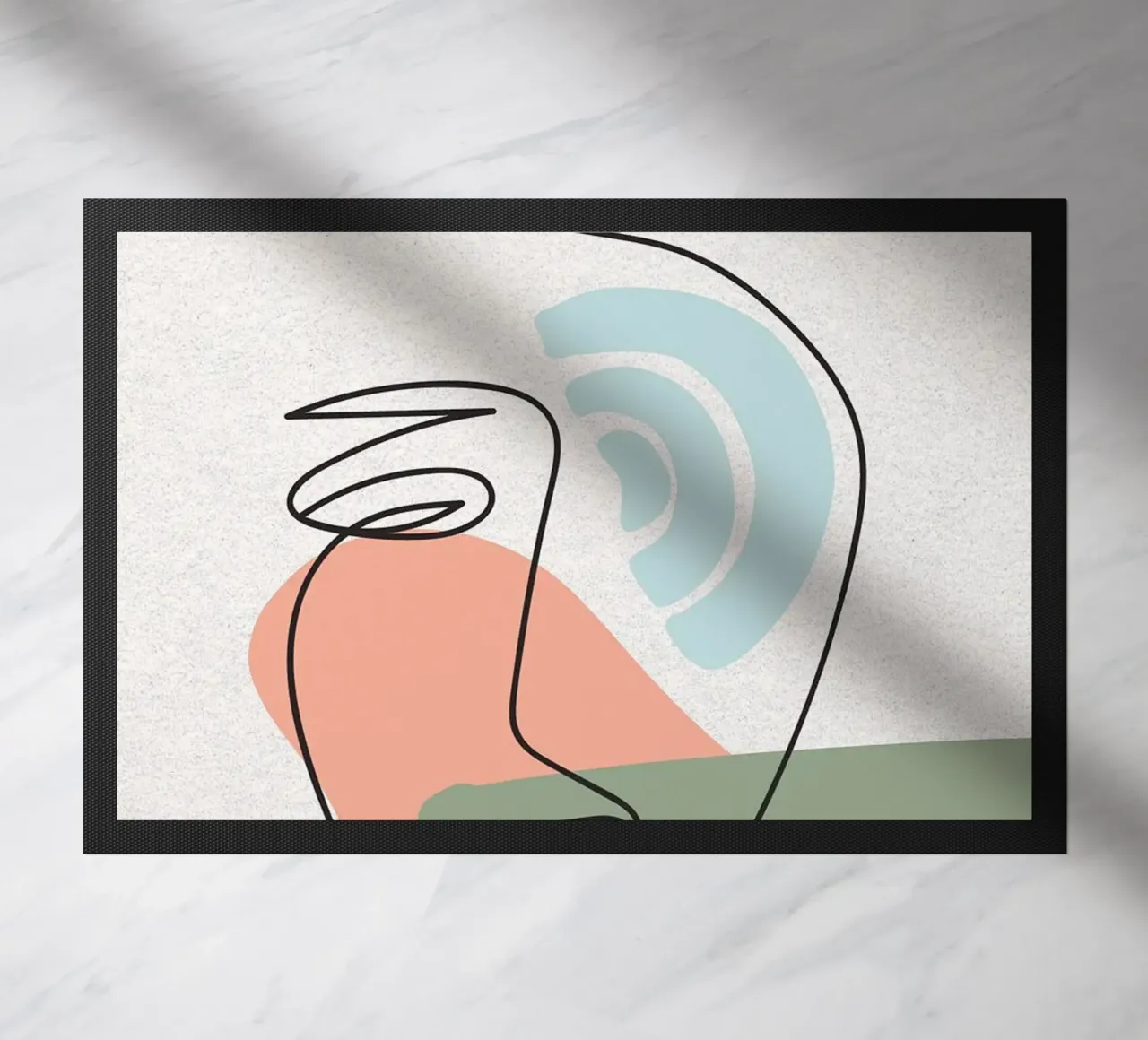 Line art astratte di volti con forme zerbino da apple crumble