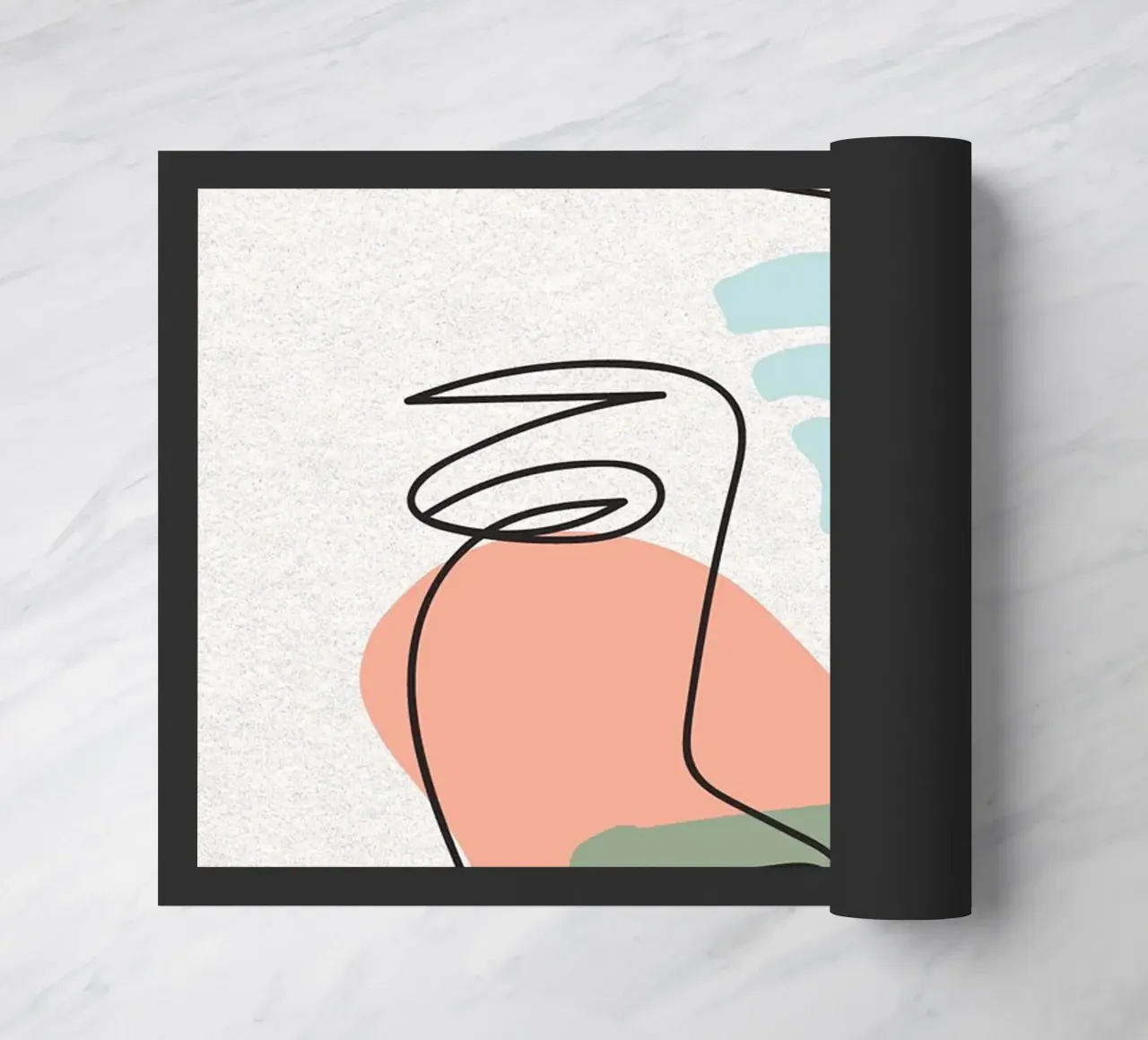 Line art astratte di volti con forme zerbino da apple crumble