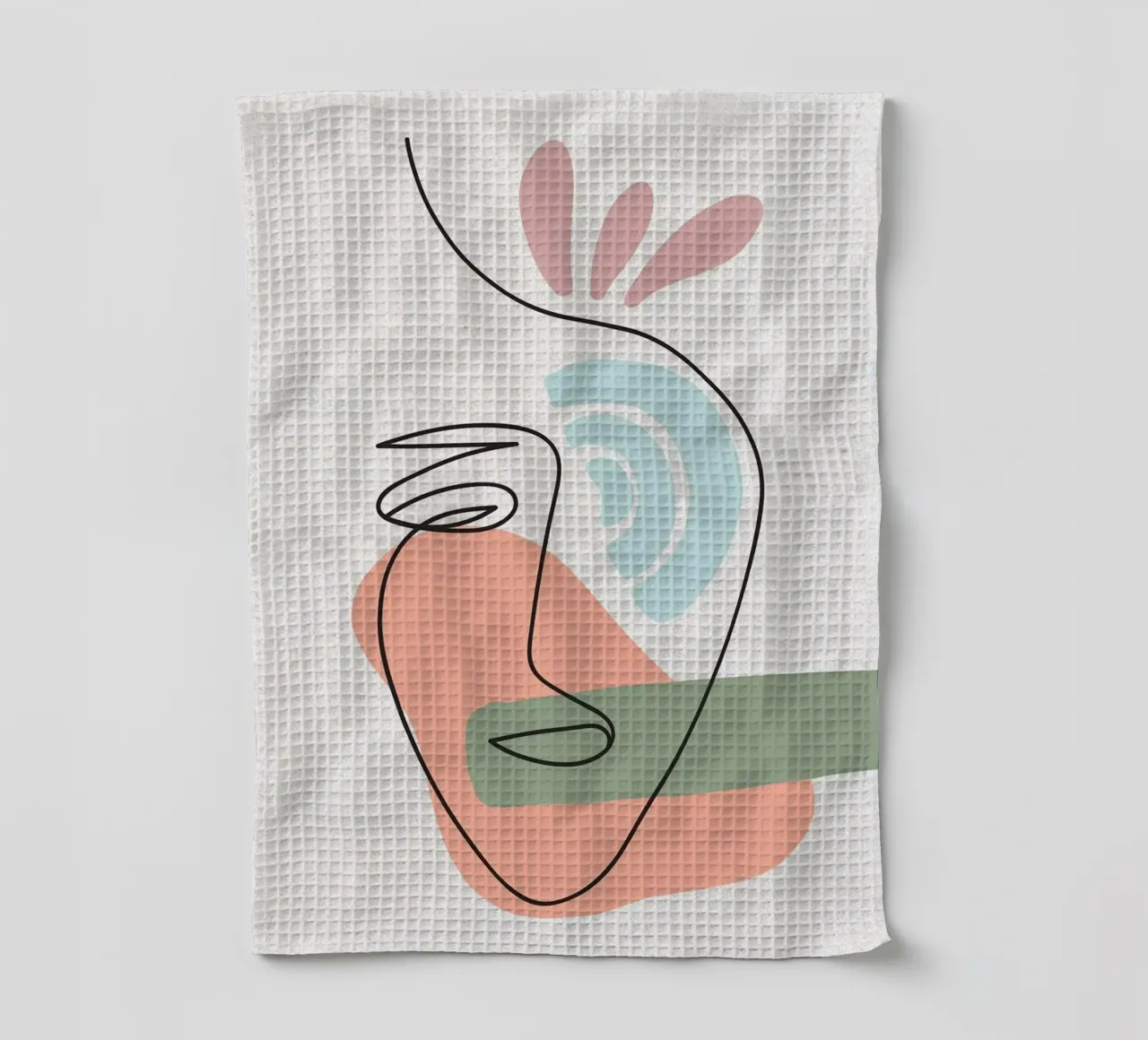 Dessin au trait de visage abstrait avec formes torchon de apple crumble