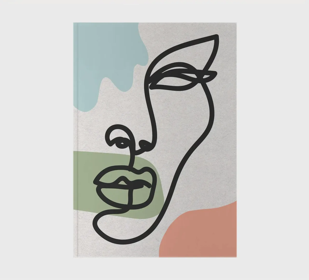 Abstract Face Line Art notebook by apple crumble