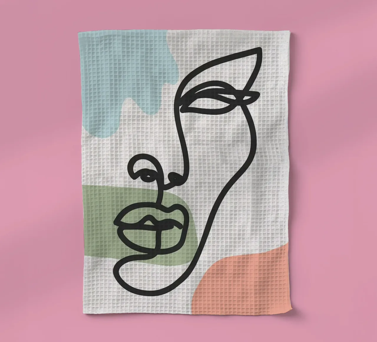 Dessin au trait de visage abstrait torchon de apple crumble