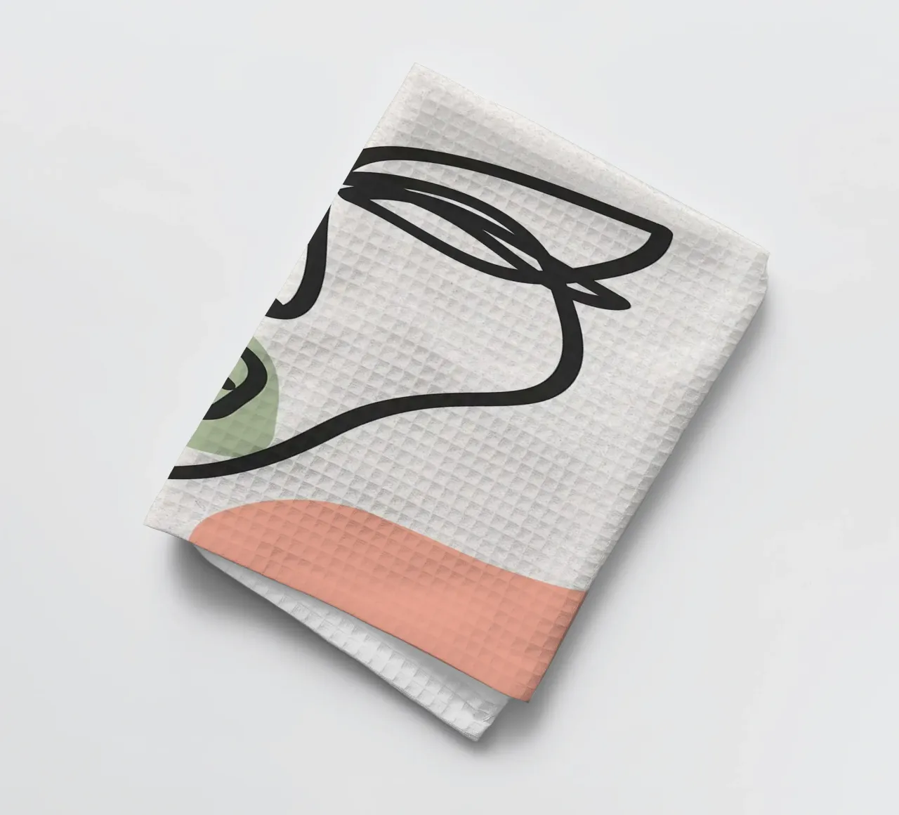Dessin au trait de visage abstrait torchon de apple crumble