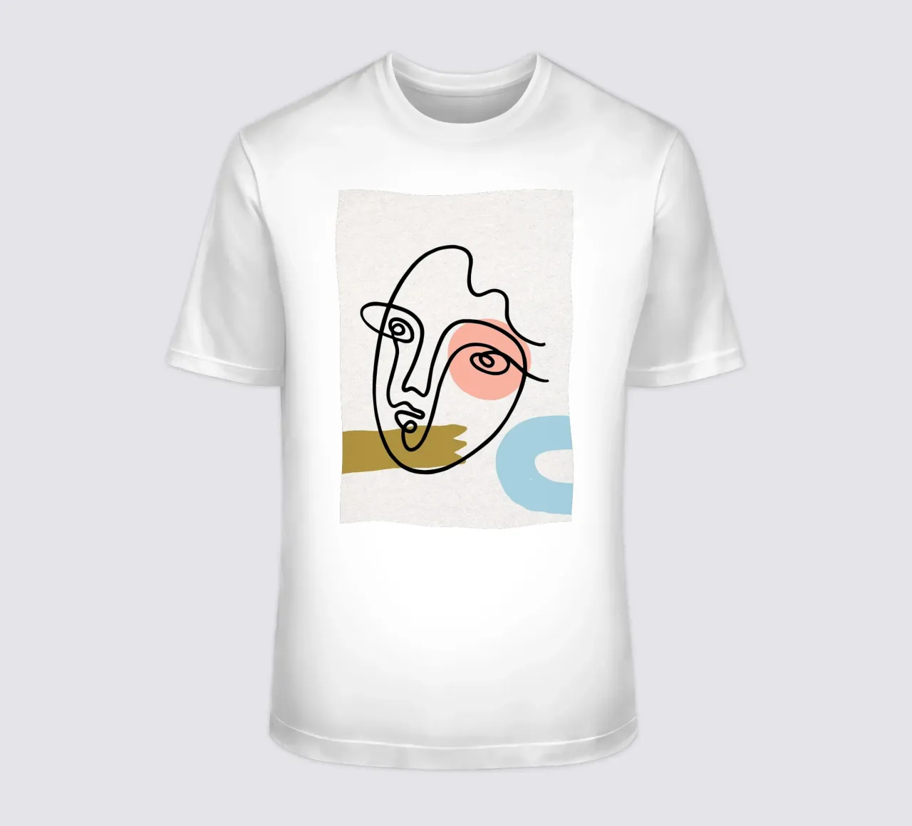 Volto astratto Line Art con forme t-shirt da apple crumble