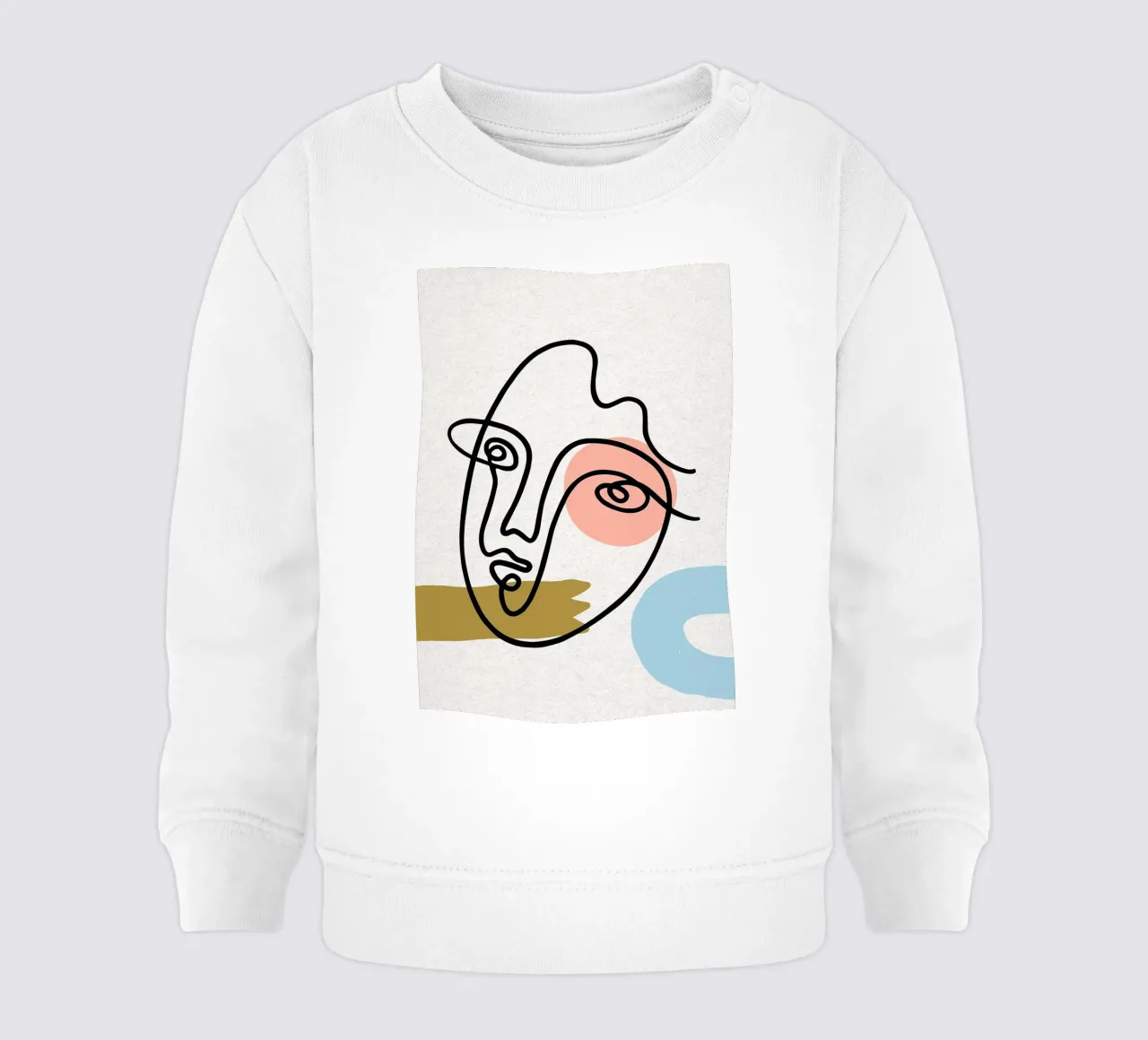 Volto astratto Line Art con forme felpa neonato da apple crumble