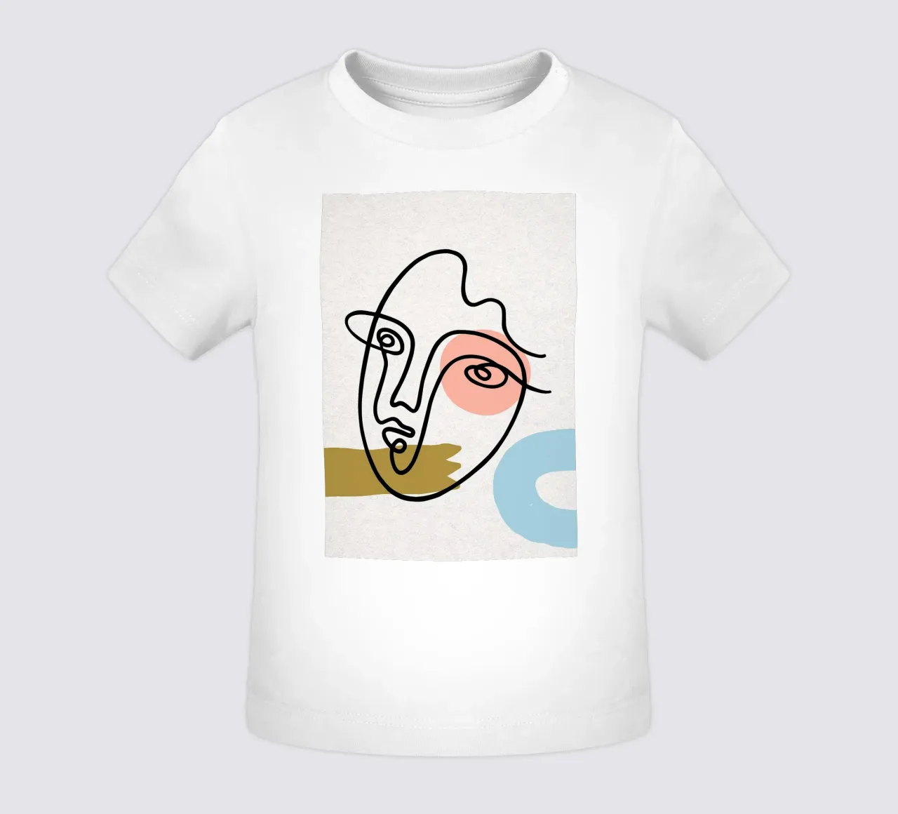 Volto astratto Line Art con forme maglietta neonato da apple crumble