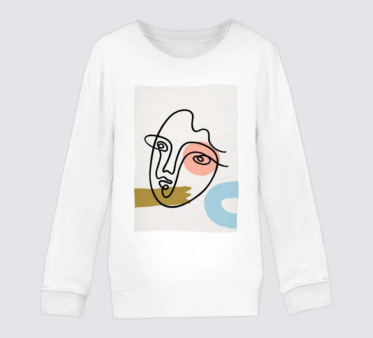 Volto astratto Line Art con forme felpa bambino da apple crumble