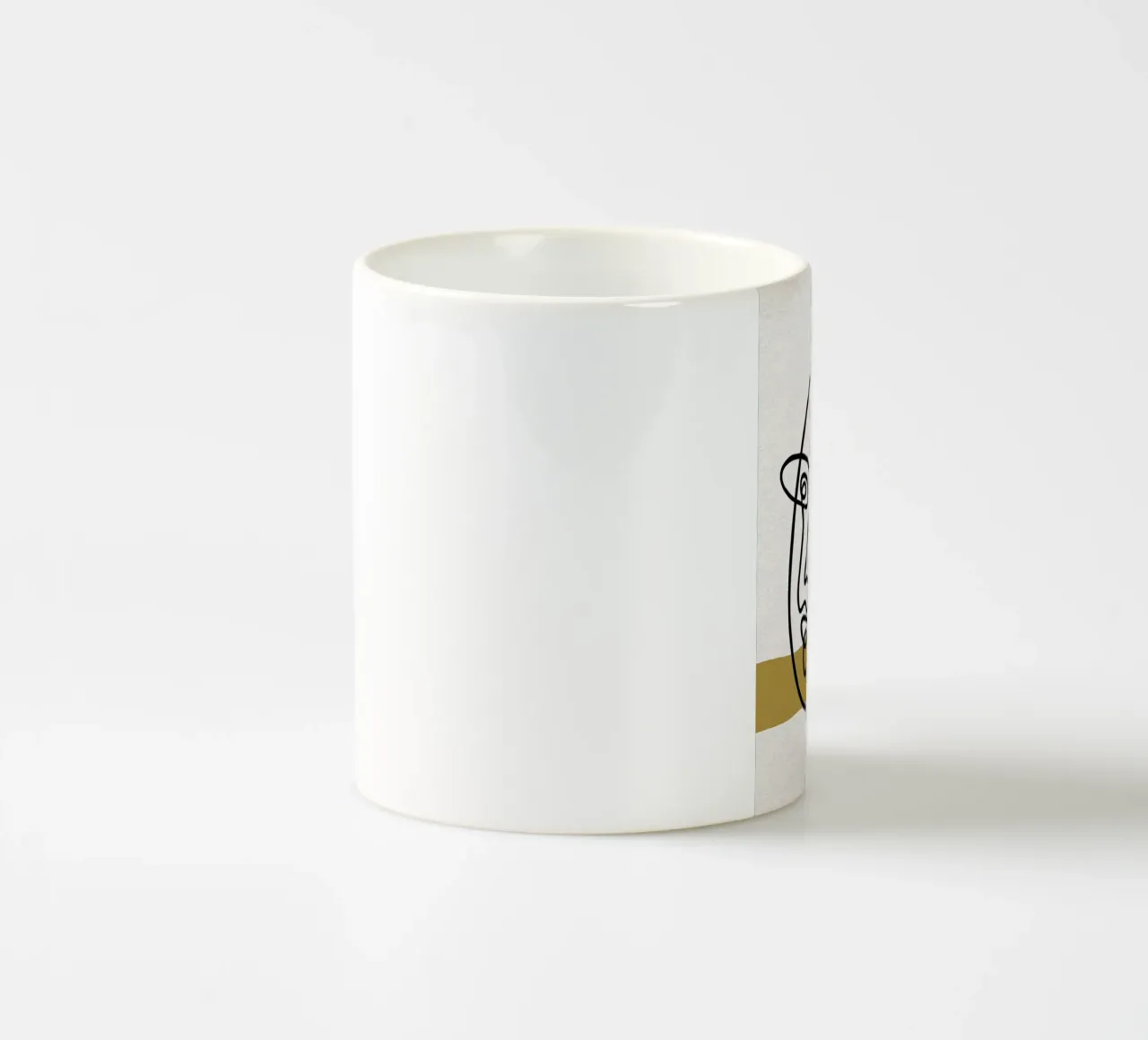 Volto astratto Line Art con forme tazza in ceramica da apple crumble