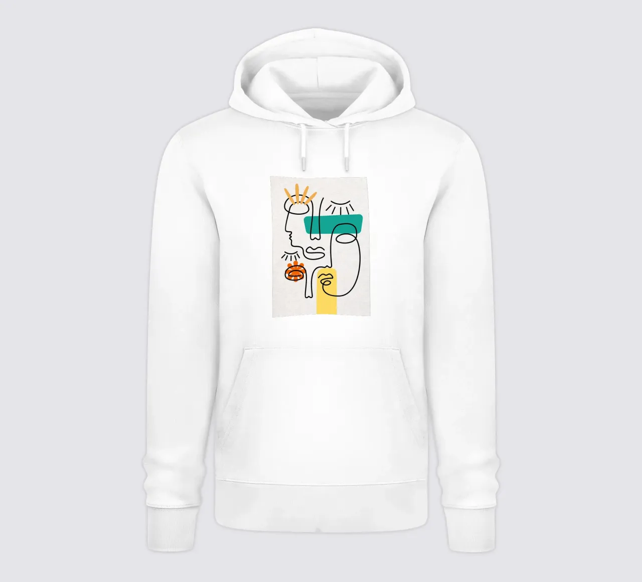 Disegni di linea di volti astratti felpa con cappuccio da apple crumble