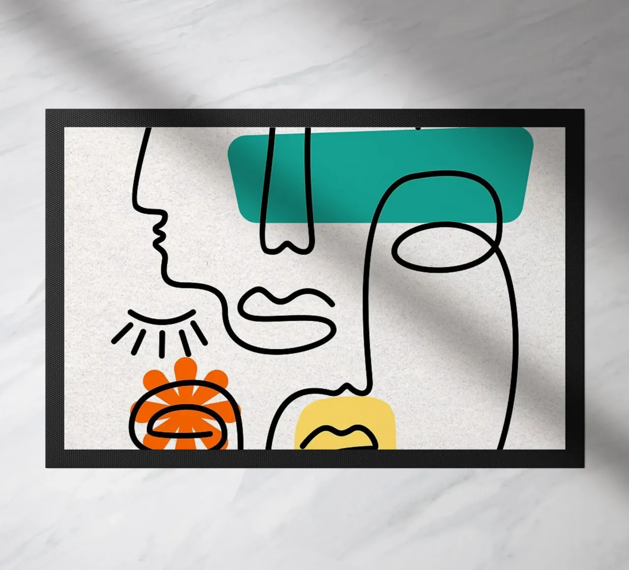 Disegni di linea di volti astratti zerbino da apple crumble