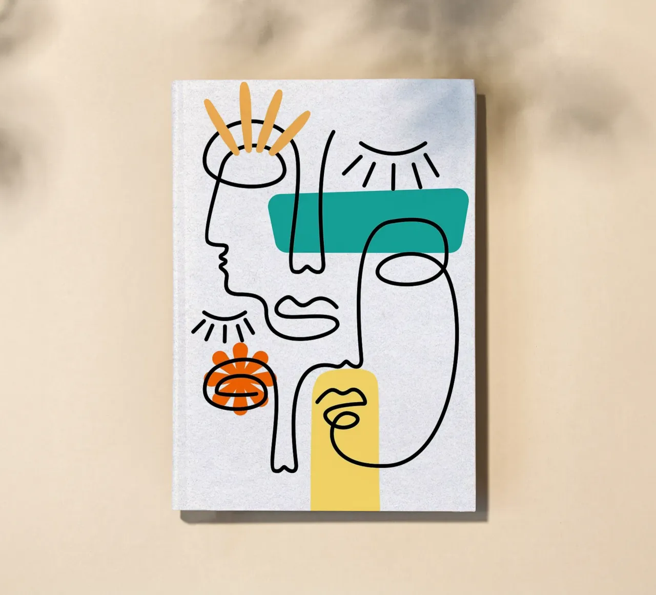 Abstract Faces Line Art notebook by apple crumble