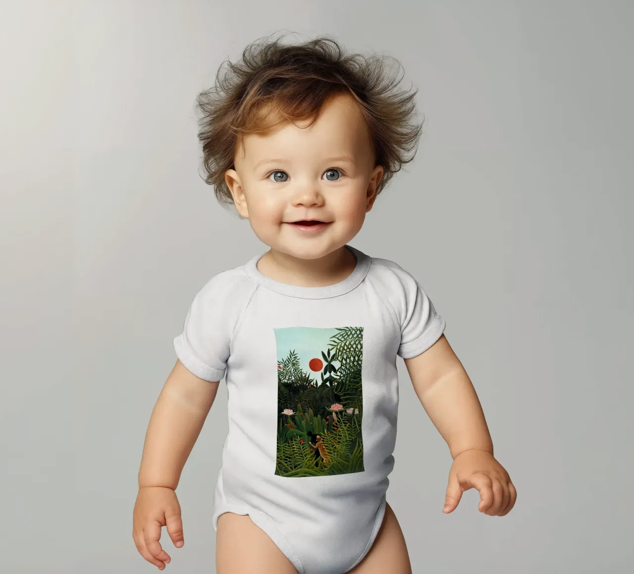 Henri Rousseau - Léopard seul body bébé de KOOL STORE