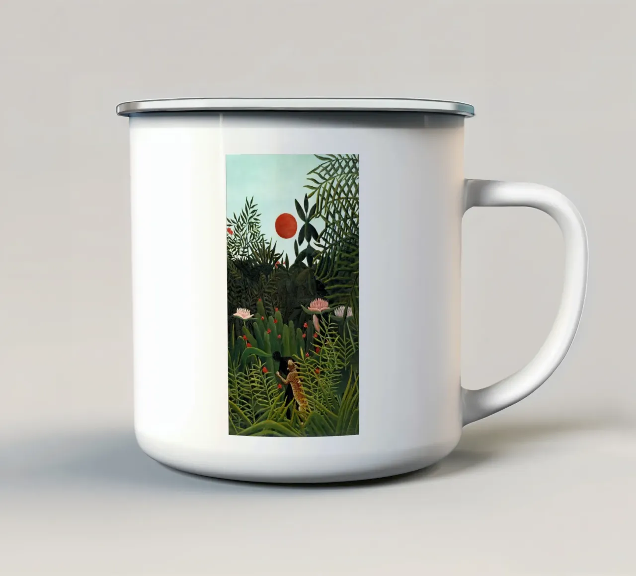 Henri Rousseau - Leopardo da solo tazza in smalto da KOOL STORE
