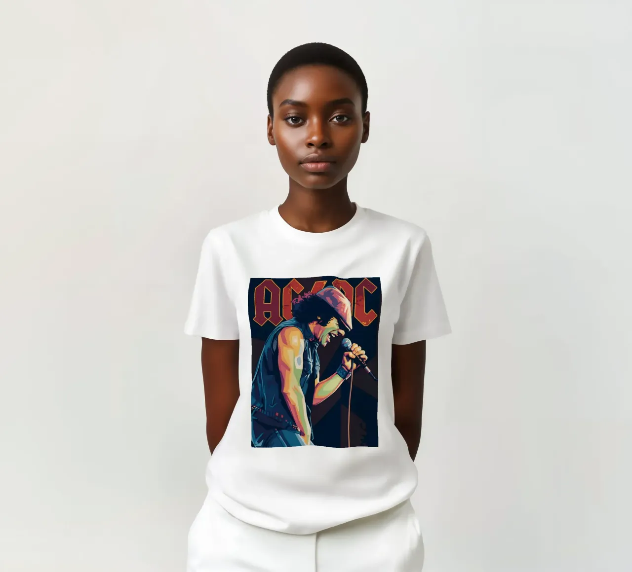 Brian Johnson ACDC pop art t-shirt da Hantamrata