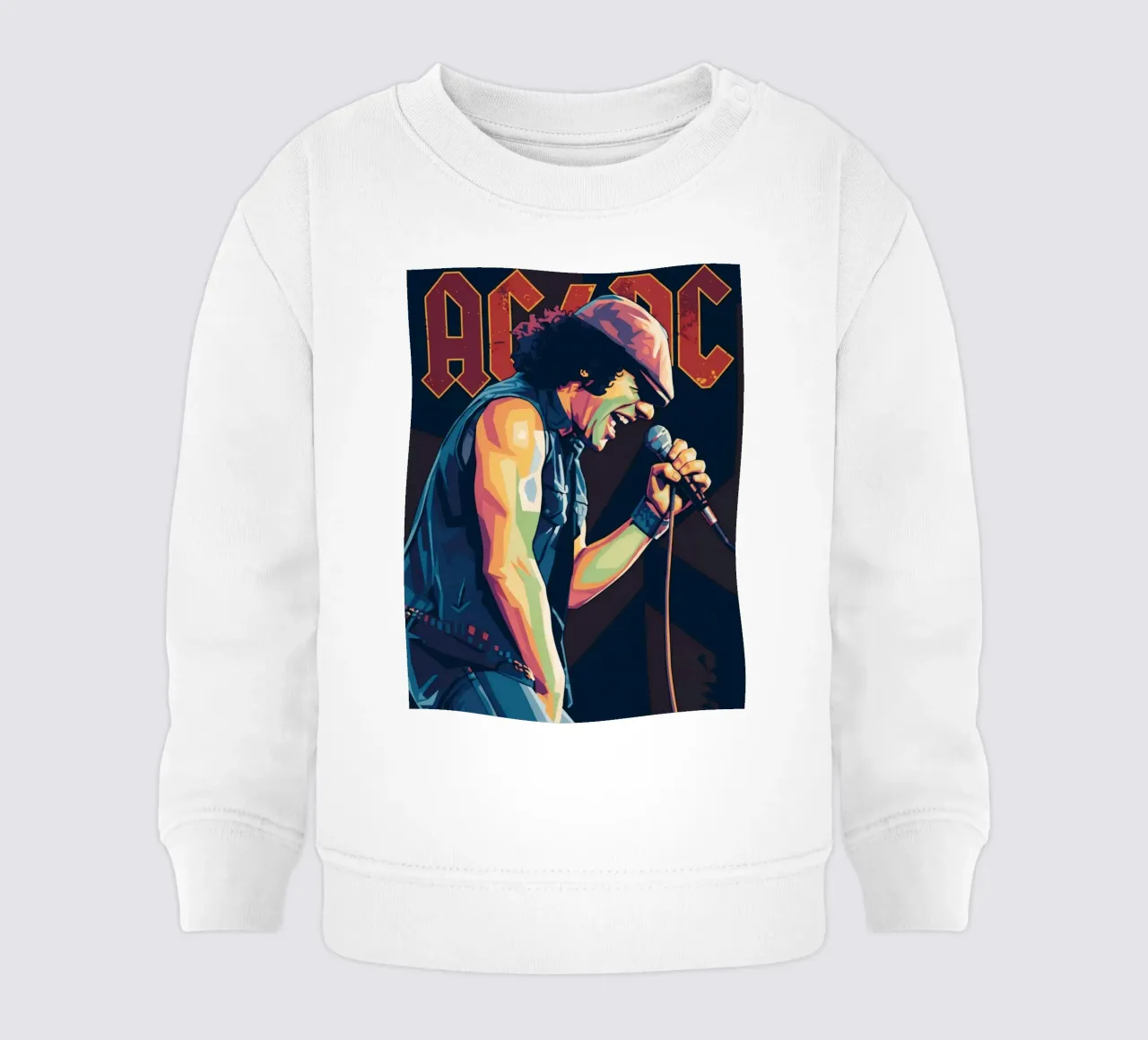 Brian Johnson ACDC pop art felpa neonato da Hantamrata