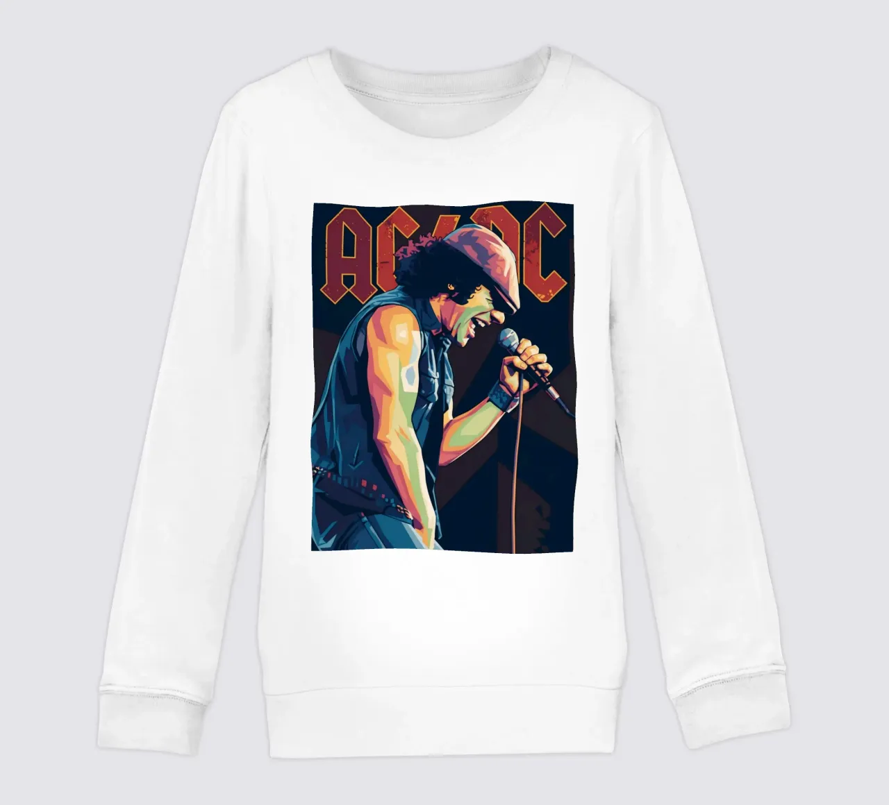 Brian Johnson ACDC pop art felpa bambino da Hantamrata