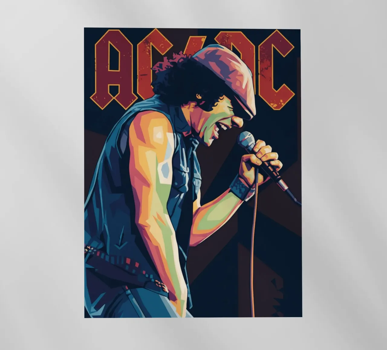 Brian Johnson ACDC pop art pellicola backlit da Hantamrata