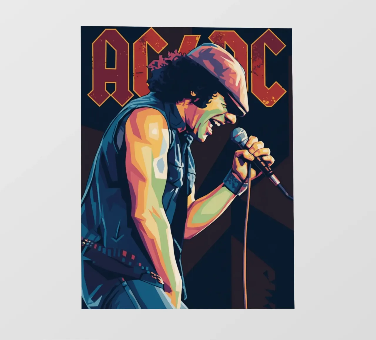 Brian Johnson ACDC pop art pellicola backlit da Hantamrata