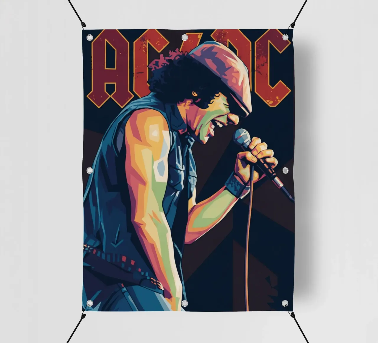 Brian Johnson ACDC pop art telo in pvc da Hantamrata