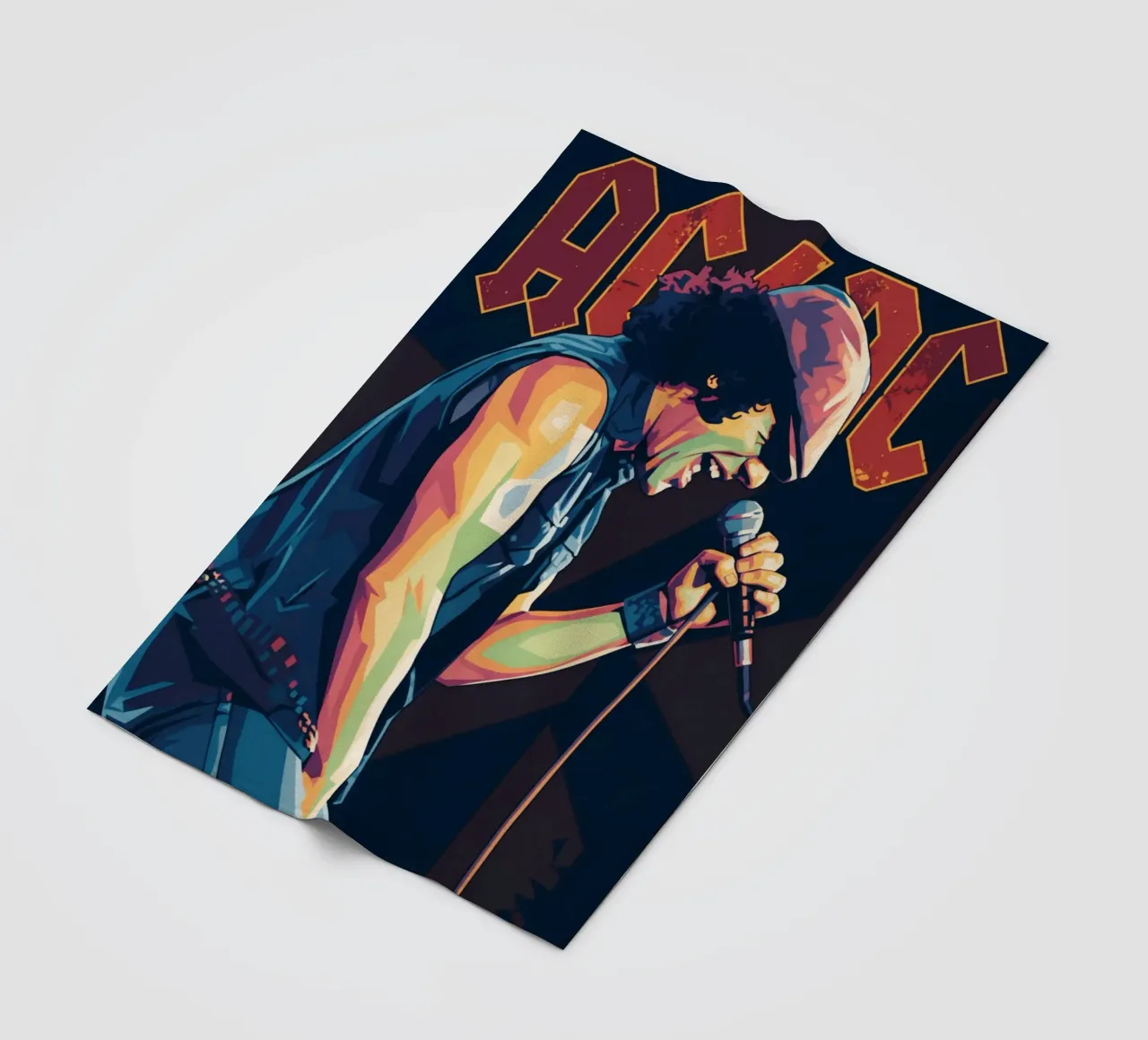 Brian Johnson ACDC pop art coperta in pile da Hantamrata