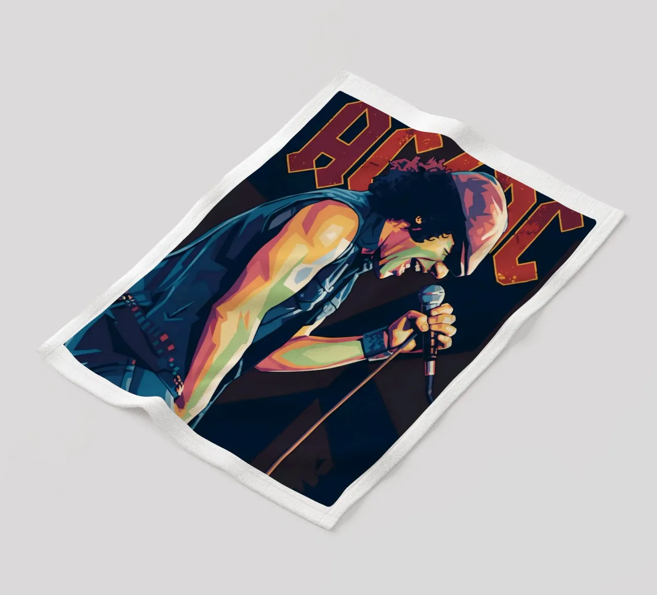 Brian Johnson ACDC pop art coperta in pile da Hantamrata