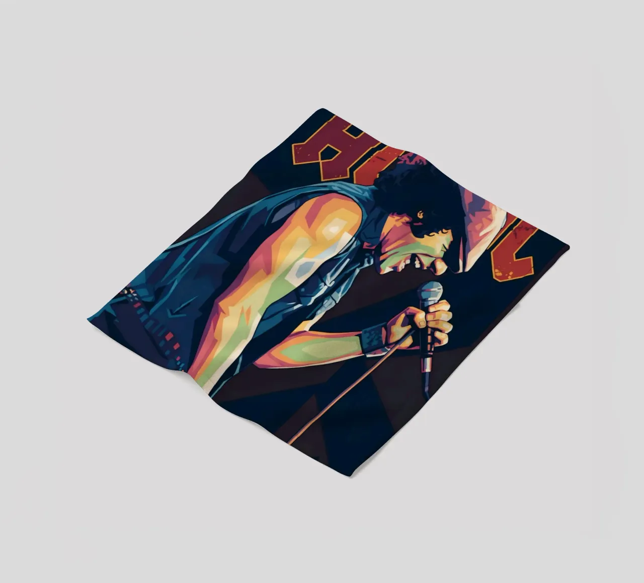 Brian Johnson ACDC pop art coperta in pile da Hantamrata