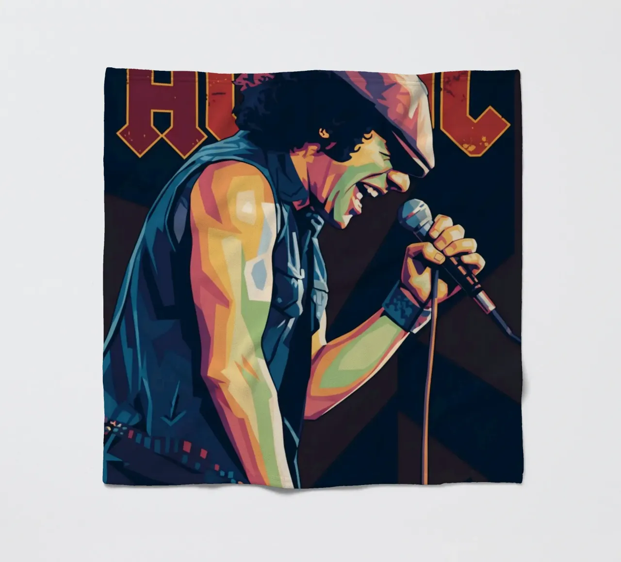 Brian Johnson ACDC pop art coperta in pile da Hantamrata