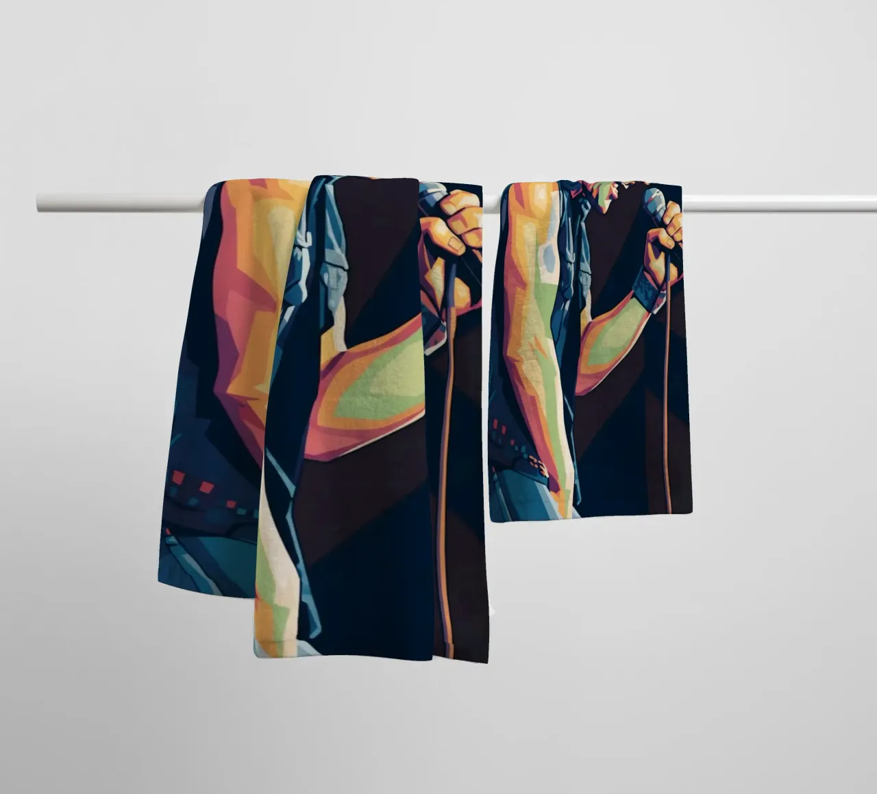 Brian Johnson ACDC pop art asciugamano da bagno da Hantamrata
