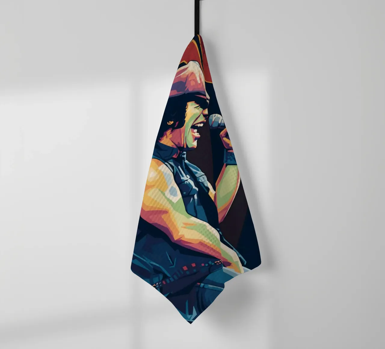 Brian Johnson ACDC pop art torchon de Hantamrata