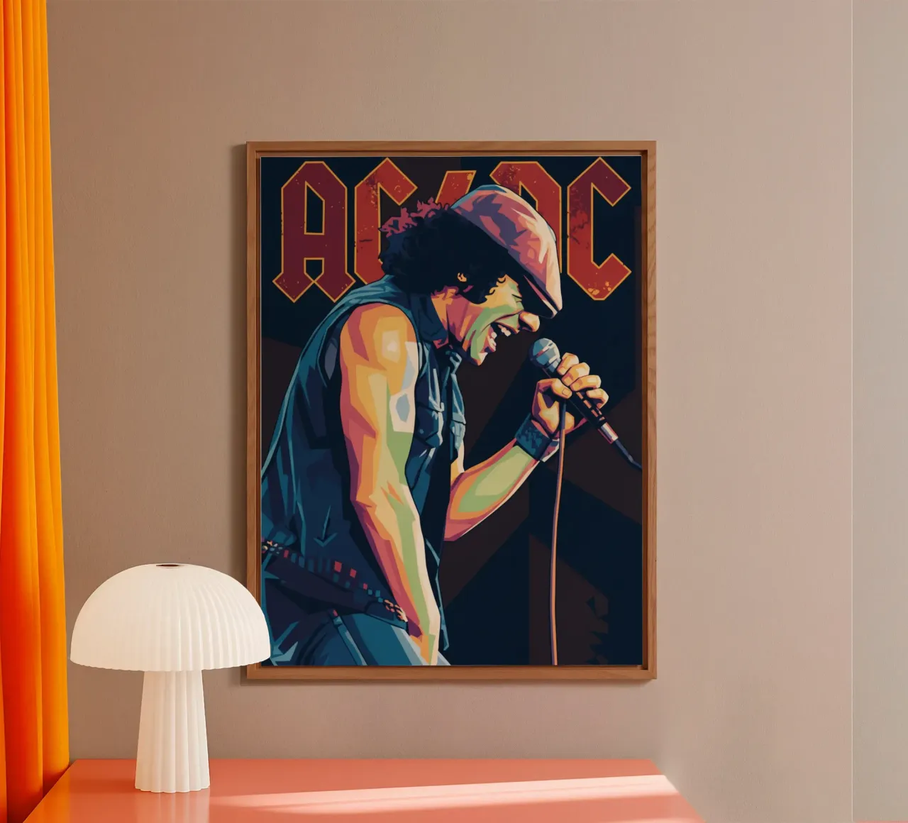 Brian Johnson ACDC pop art alluminio dibond da Hantamrata