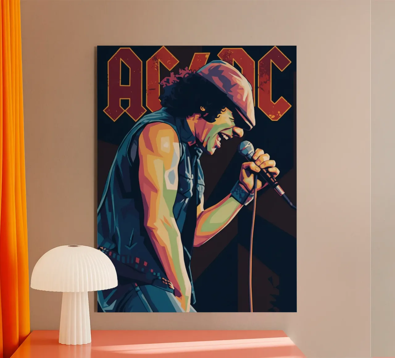 Brian Johnson ACDC pop art alluminio dibond da Hantamrata