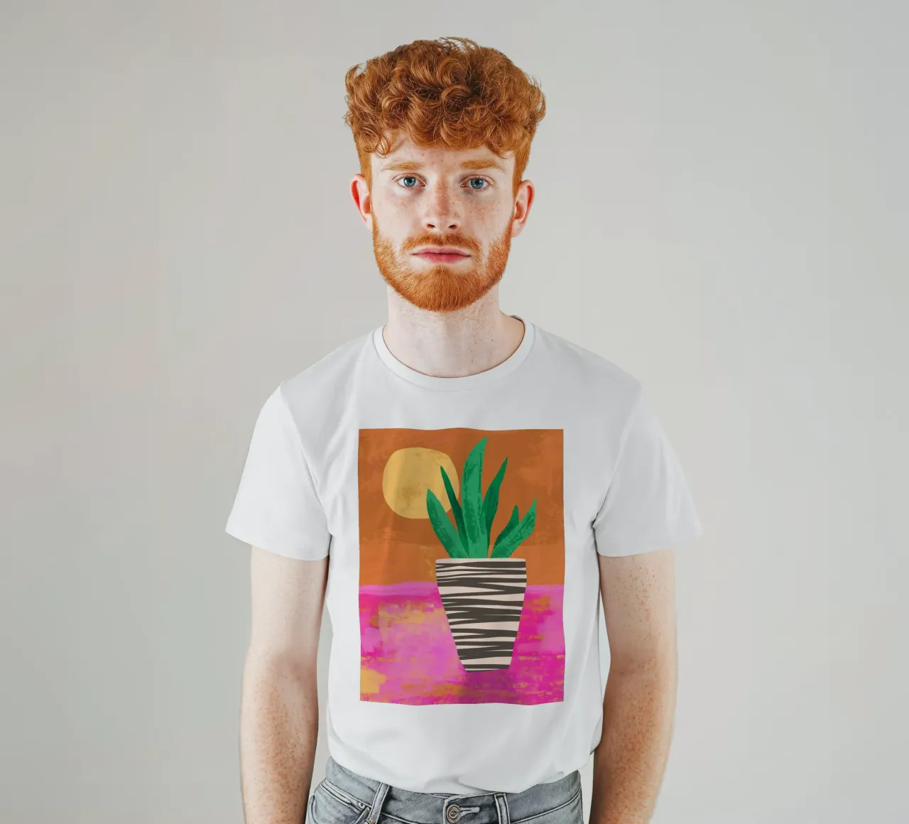Potted Plant at Sunset t-shirt by Kim Hubball Studio