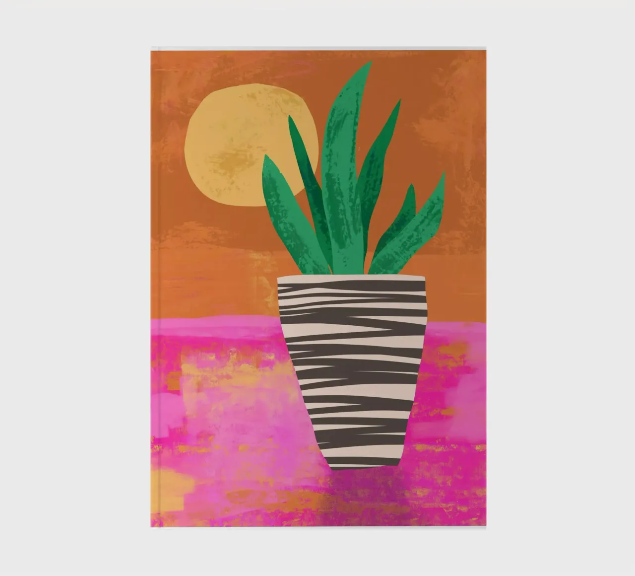 Potted Plant at Sunset notebook by Kim Hubball Studio