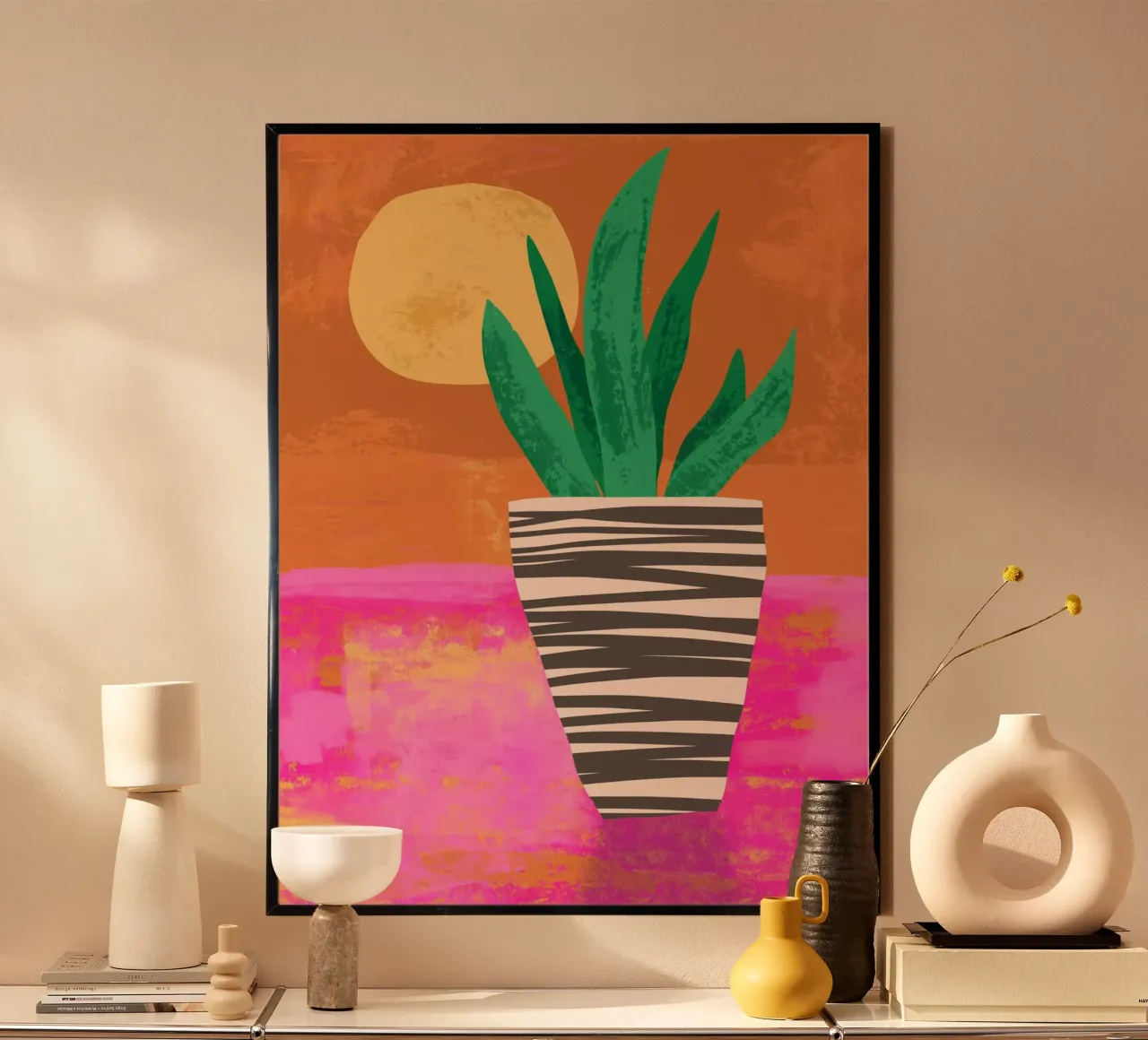 Potted Plant at Sunset hahnemühle by Kim Hubball Studio
