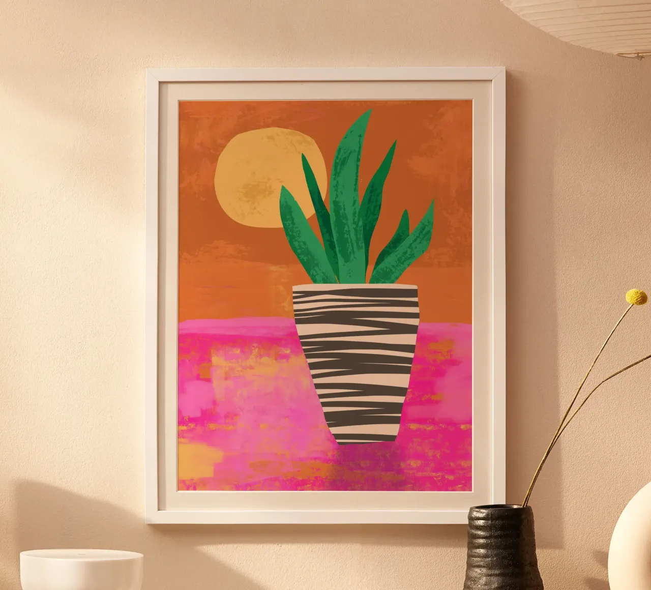 Potted Plant at Sunset hahnemühle by Kim Hubball Studio