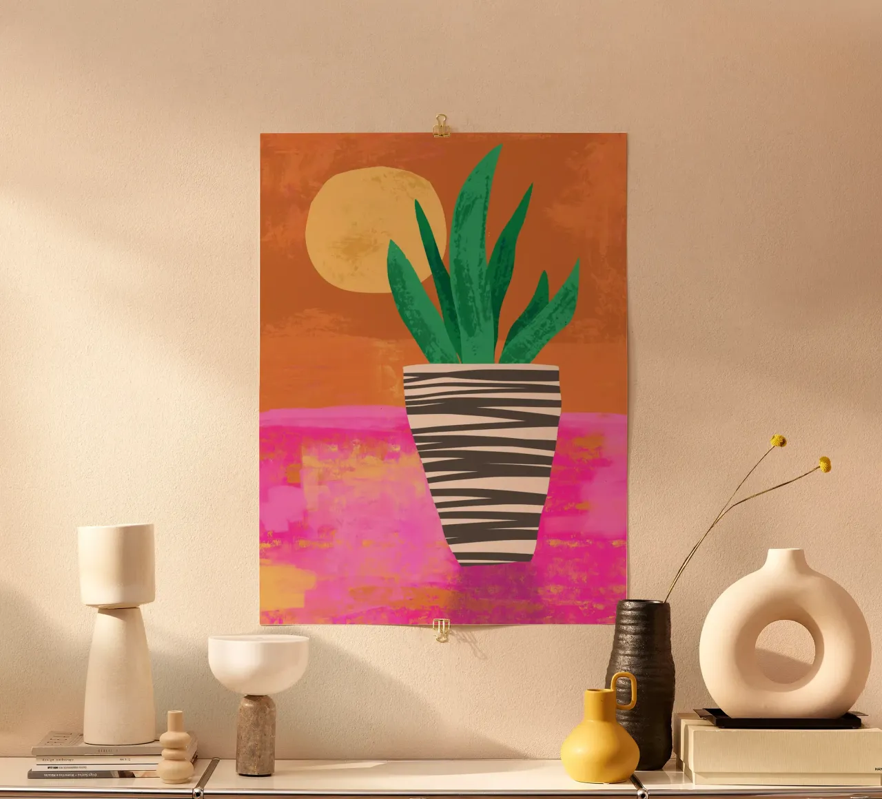 Potted Plant at Sunset hahnemühle by Kim Hubball Studio