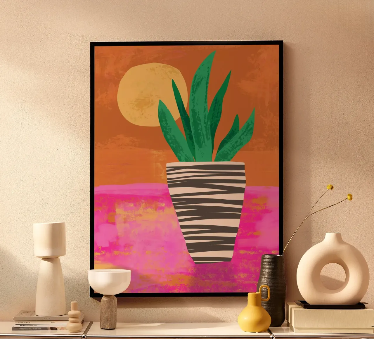 Potted Plant at Sunset hahnemühle by Kim Hubball Studio