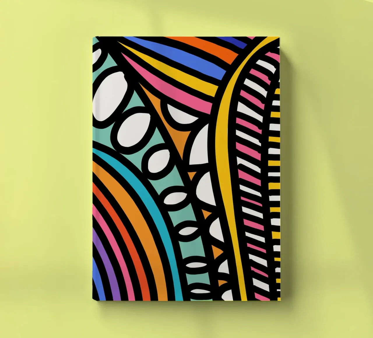 Rainbow Pulse: Bold Abstract Geometry by Emmanuel Signorino notebook by Abstract and Patterns