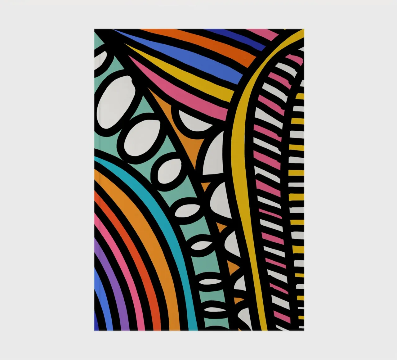 Rainbow Pulse: Bold Abstract Geometry by Emmanuel Signorino notebook by Abstract and Patterns