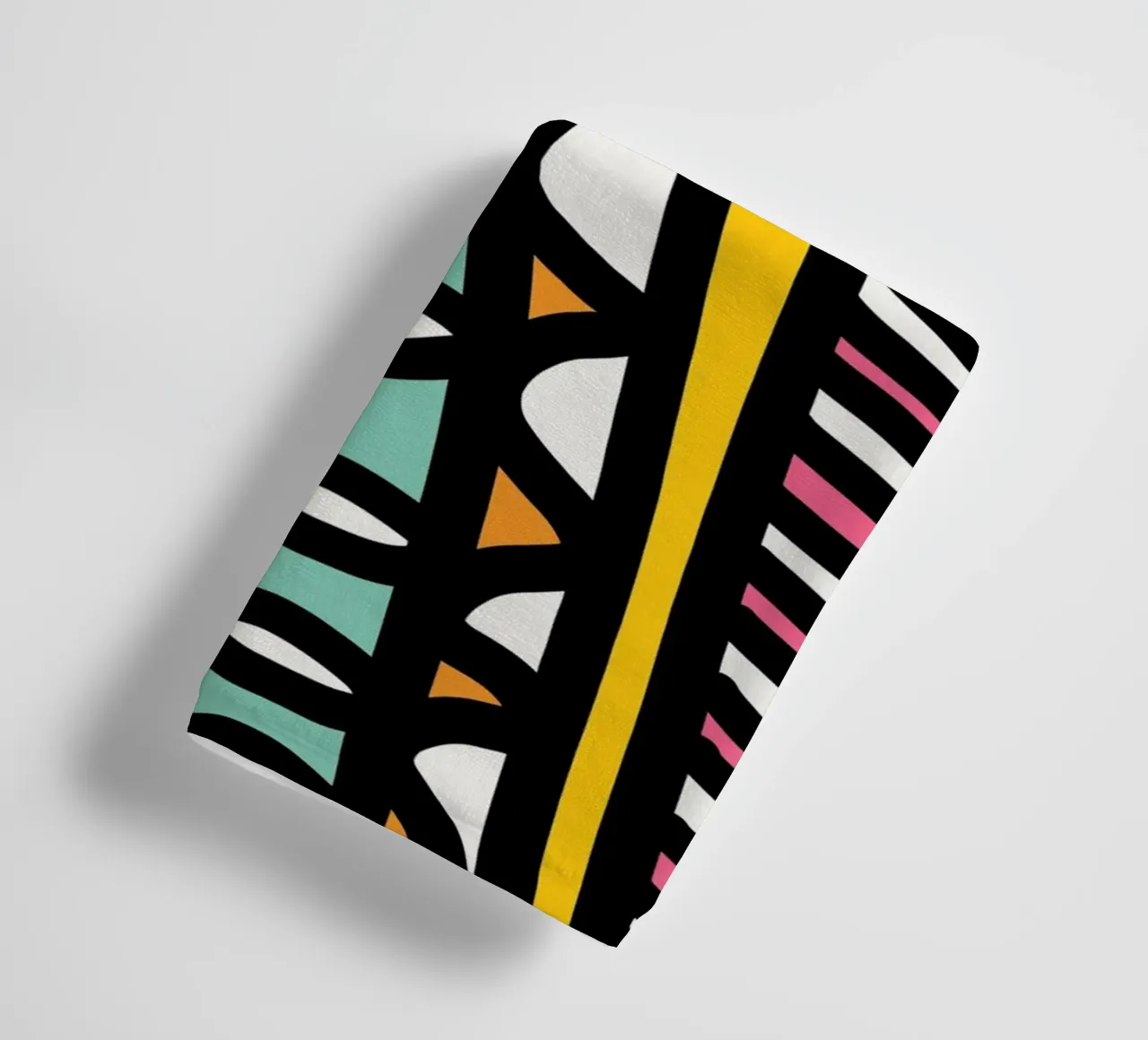 Rainbow Pulse: Bold Abstract Geometry by Emmanuel Signorino towel by Abstract and Patterns